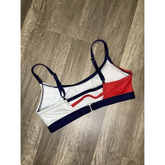 Kona Sol™ Women's Colorblock Red White Blue Bralette Bikini Top Size M - Picture 5 of 6